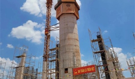 Tháp không lưu sân bay Long Thành xây đạt độ cao 63 mét